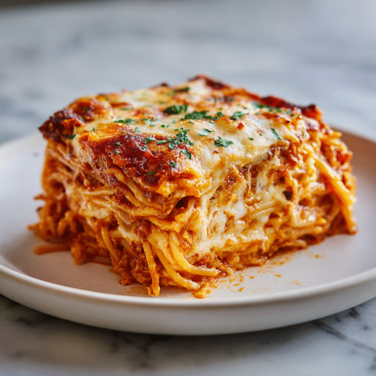 Baked Cream Cheese Spaghetti Casserole