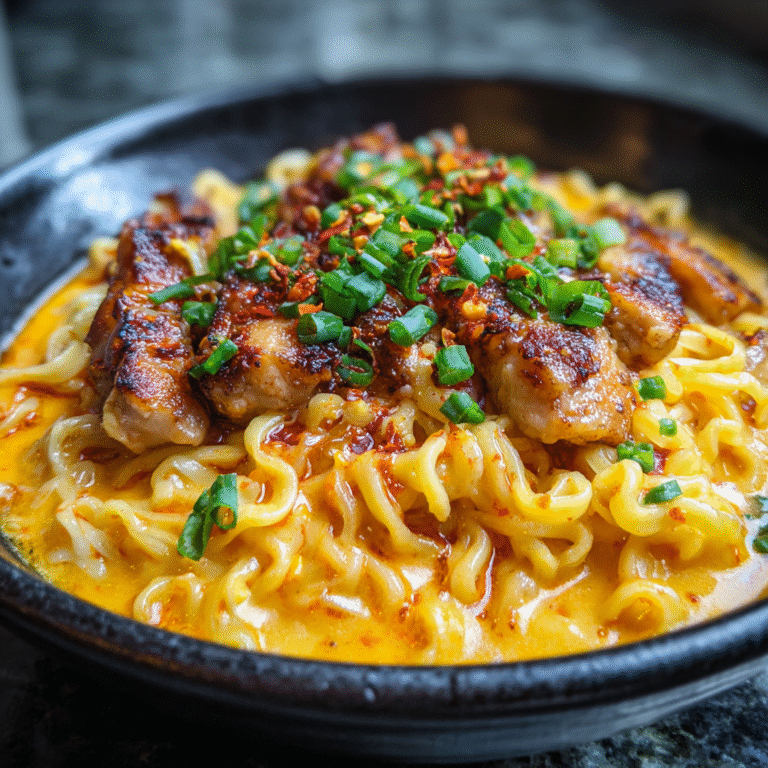 Chicken Ramen with Creamy Garlic Sauce