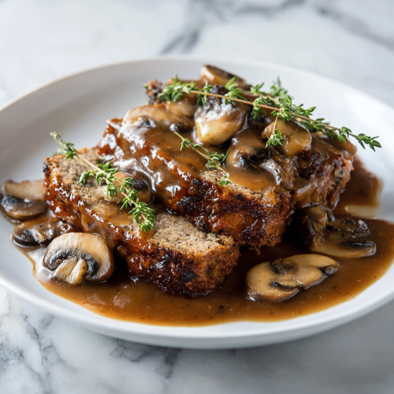 Meatloaf with Rich Mushroom Gravy