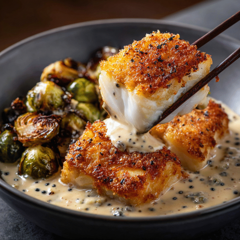 Cod with Peppercorn Sauce