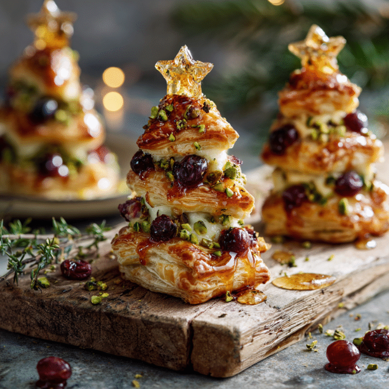 Cranberry, Camembert & Pistachio Christmas Trees