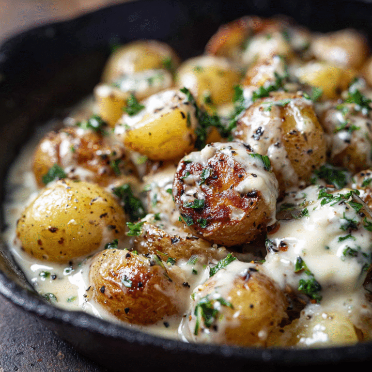 Creamy Garlic Sauce Baby Potatoes
