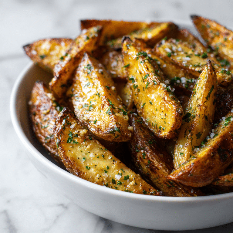 Crispy Garlic Herb Potato Wedges