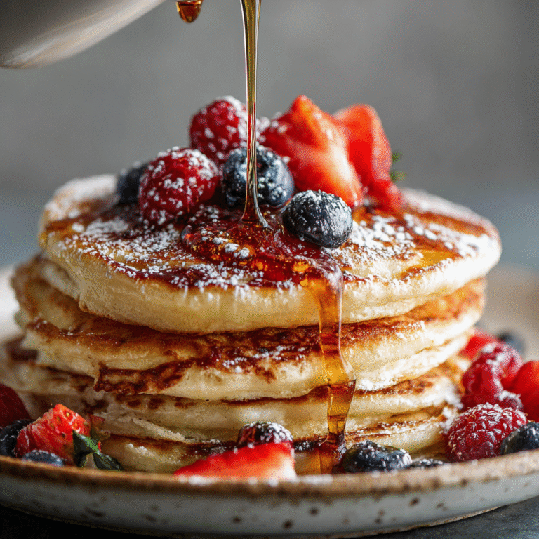 Fluffy Berry Stack Pancakes