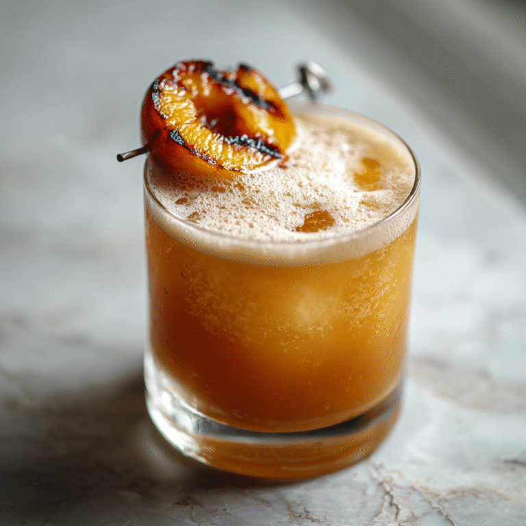 Grilled Peach Whiskey Sour