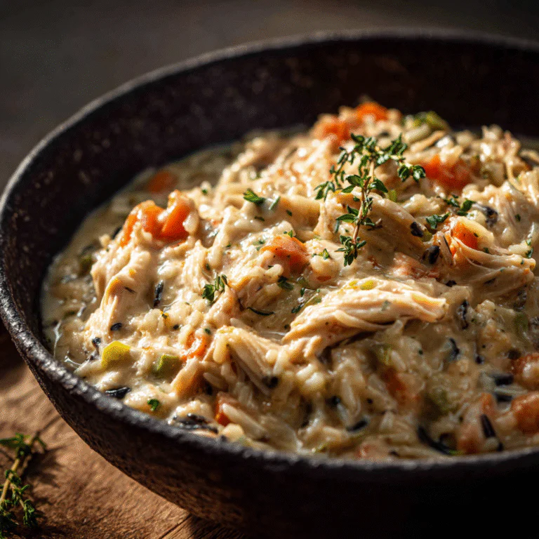 Hearty Crockpot Wild Rice Casserole