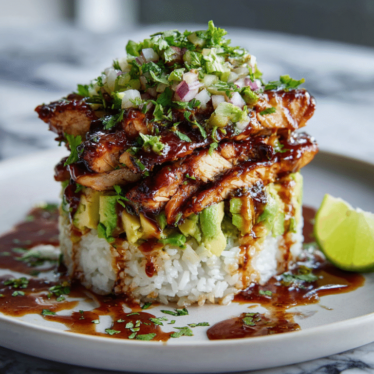 Honey Lime Chicken & Avocado Rice Stack