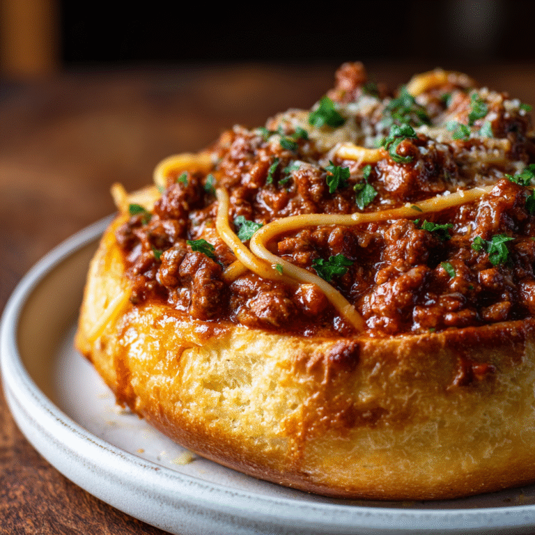 Spaghetti Bolognese Bread Bowl