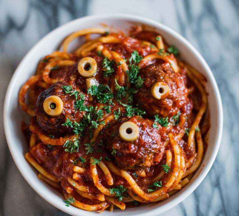 Eyeball Spaghetti and Meatballs