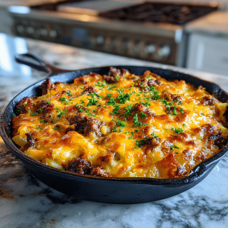 Steak and Cheddar Potato Casserole