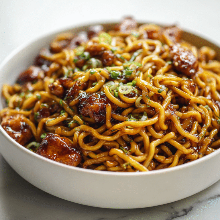 Sticky Garlic Chicken Noodles