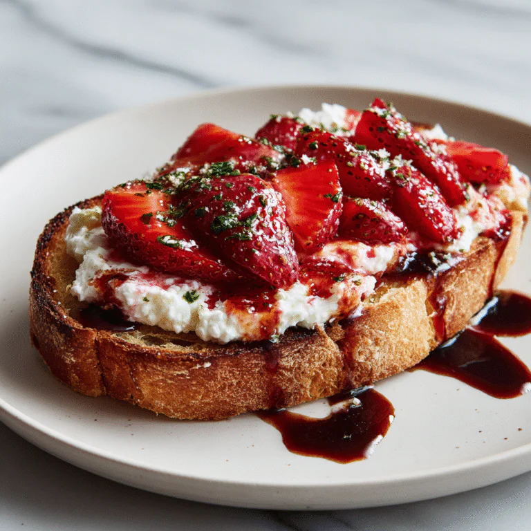 Strawberry Whipped Ricotta Toast