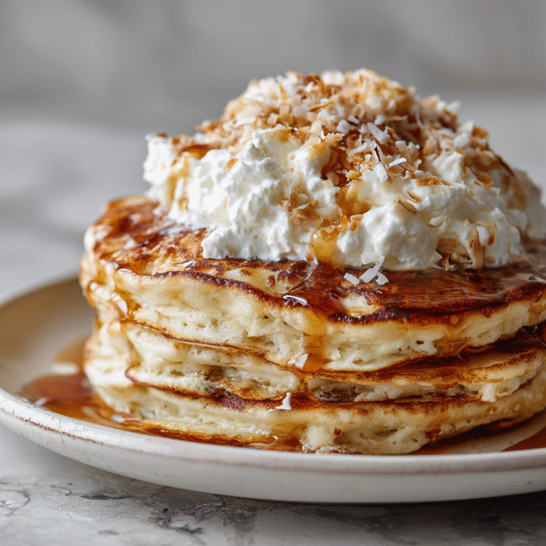 Sweet Coconut Cream Pancakes