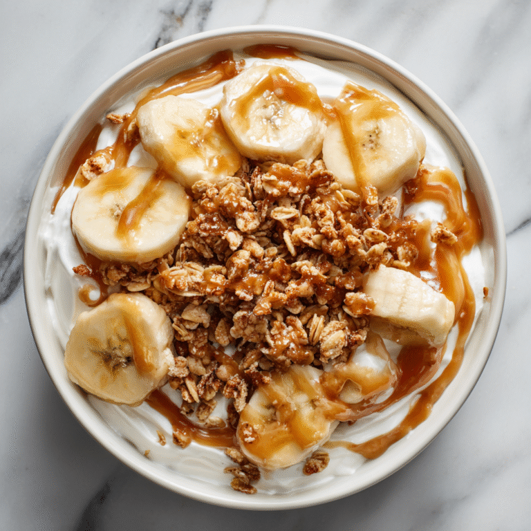 Salted Caramel Banana Yogurt Bowl