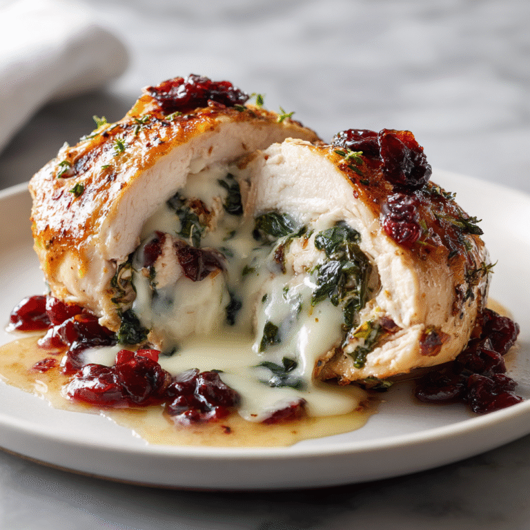 Cranberry Brie Stuffed Chicken
