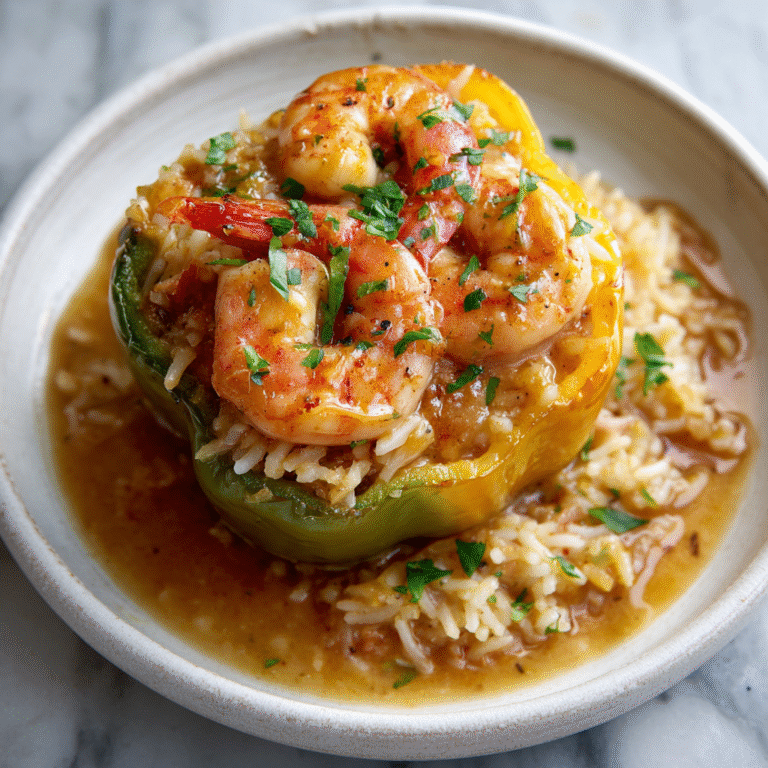 Garlic Butter Shrimp Stuffed Peppers