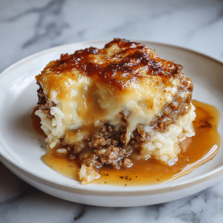 French Onion Beef Rice Casserole