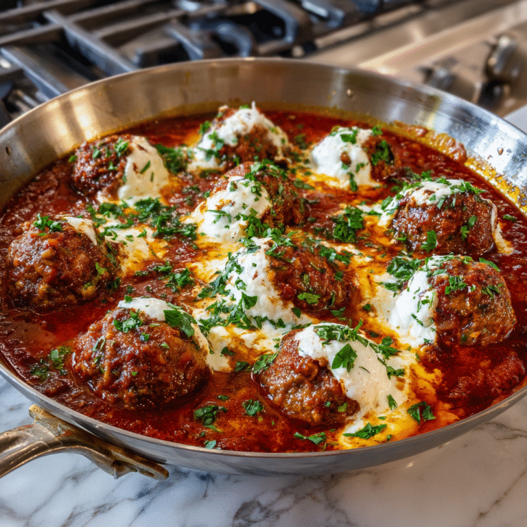 Creamy Ricotta Skillet Meatballs