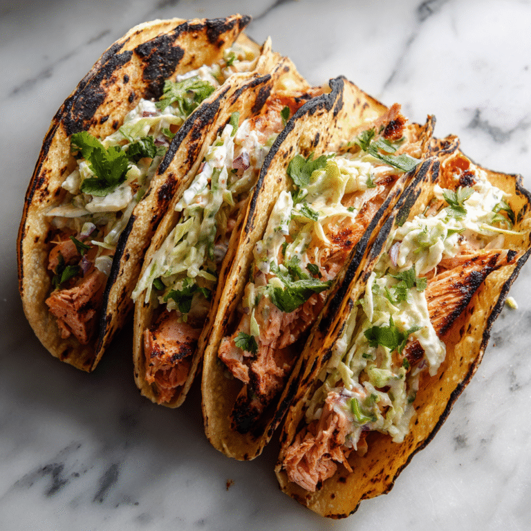 Air Fryer Salmon Tacos with Zesty Slaw