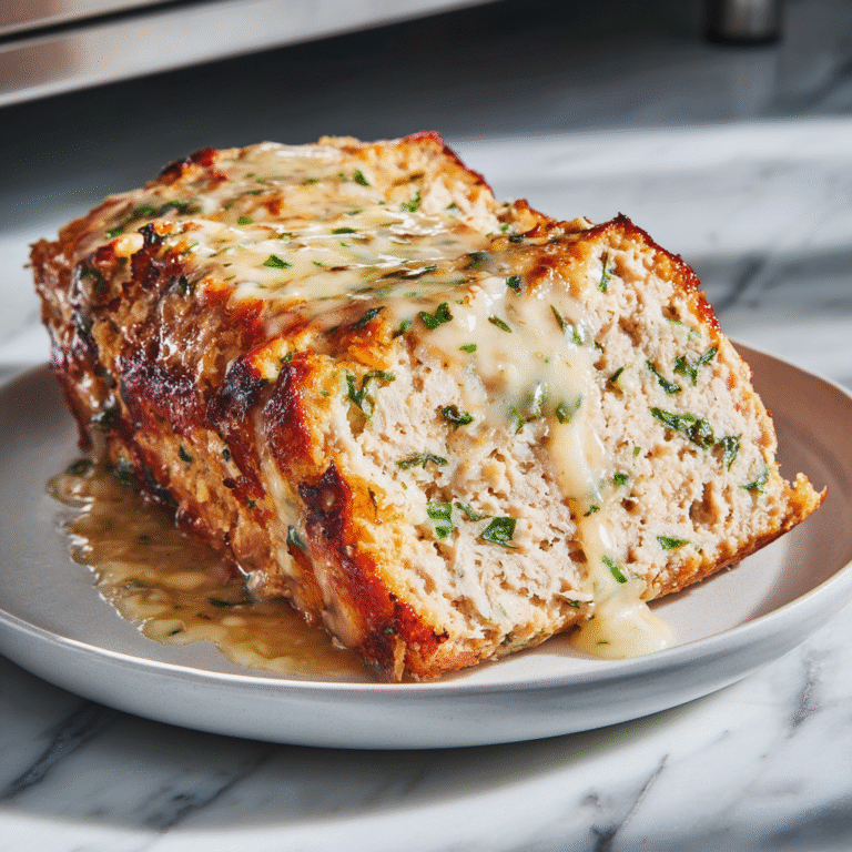 Juicy Garlic Parmesan Chicken Meatloaf