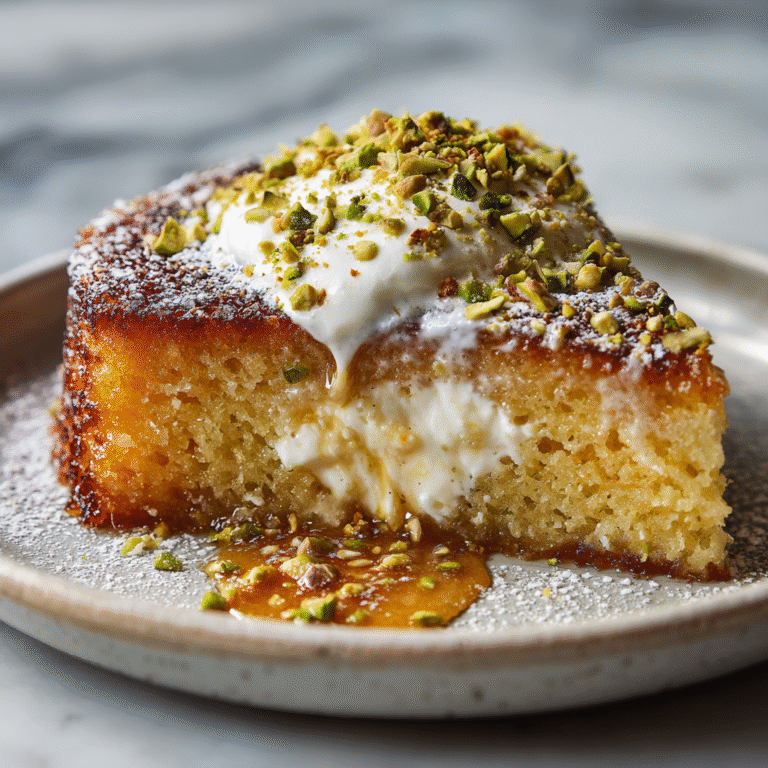 Cream-Filled Semolina Cake with Pistachios