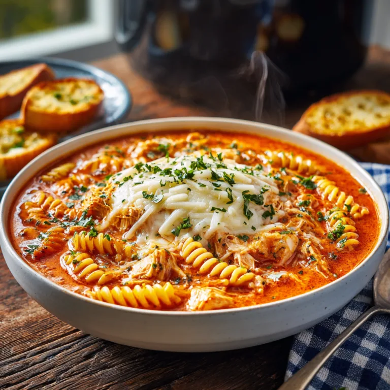 Creamy Crockpot Chicken Parm Soup