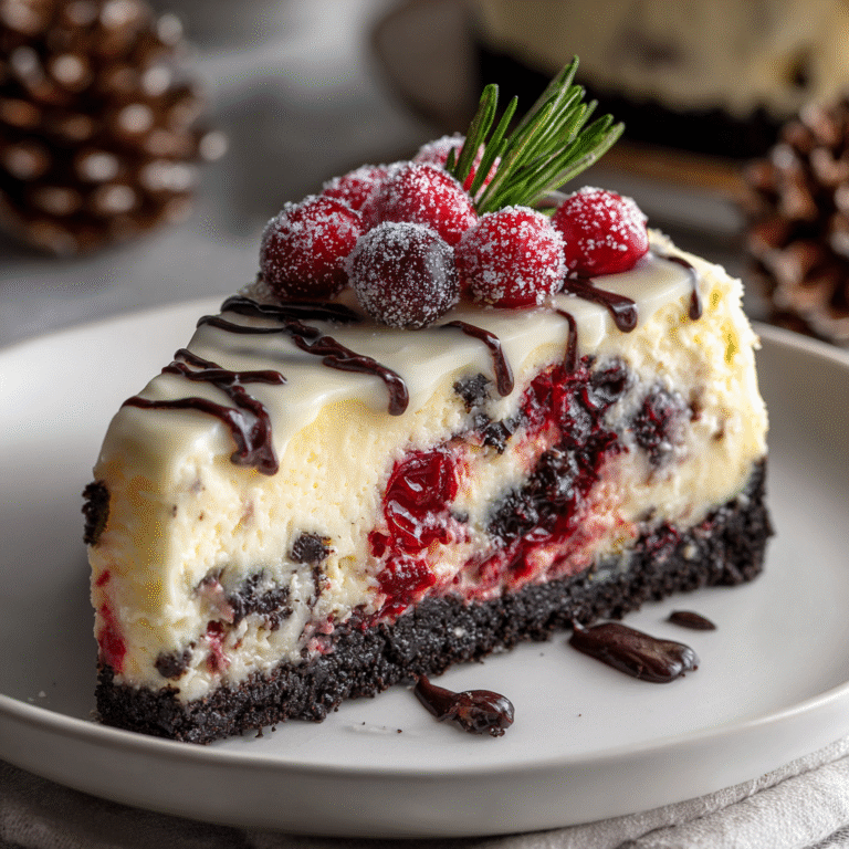 Cranberry White Choc Cheesecake