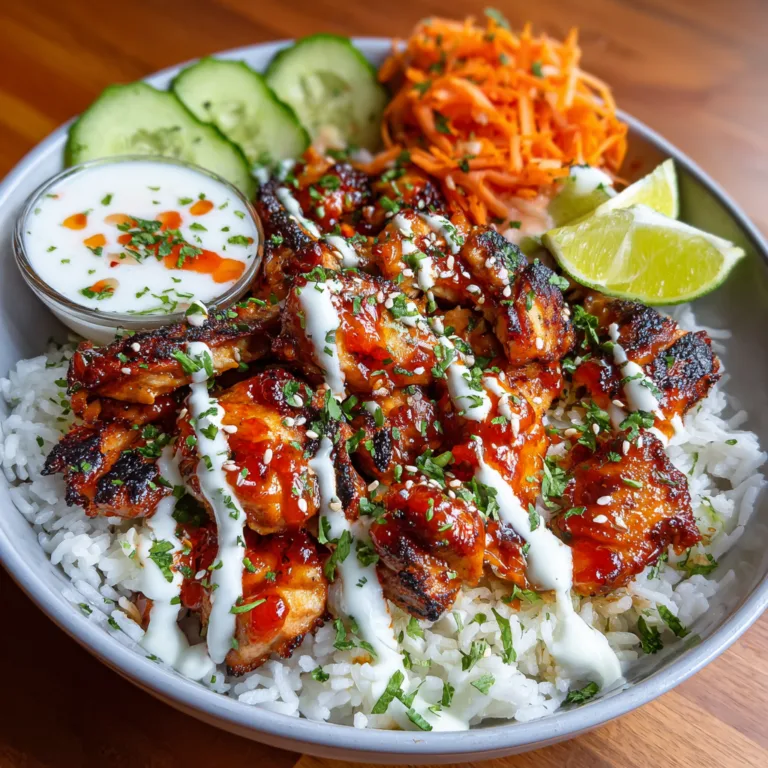 Sweet Chili Chicken Bowl with Coconut Lime Drizzle