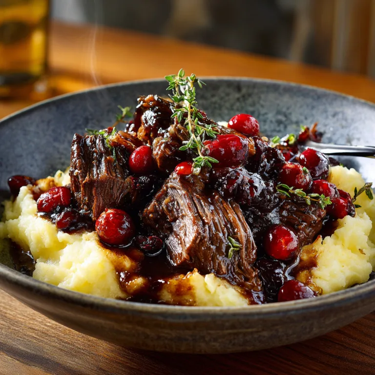 Slow-Braised Beef Roast with Cranberry Balsamic Glaze