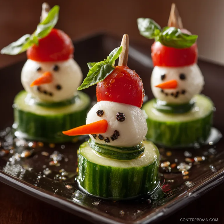 Festive Snowman Caprese Skewers Recipe