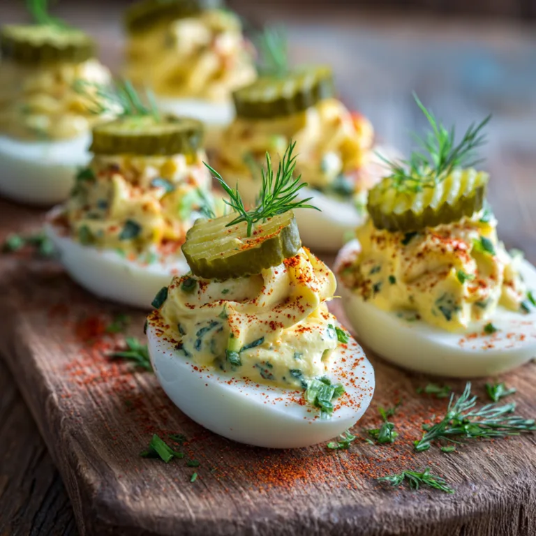 Simple Dill Pickle Deviled Eggs Recipe