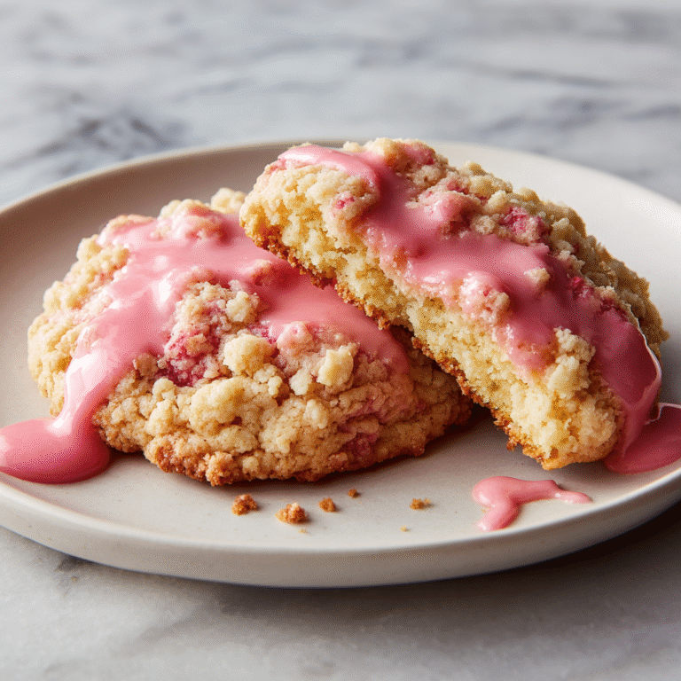Strawberry Crunch Glazed Cookies