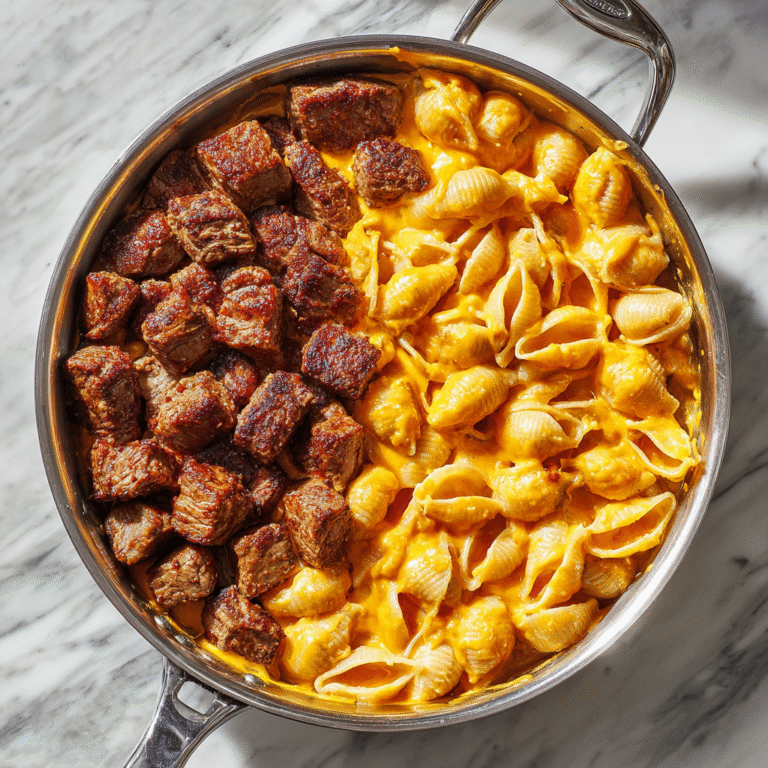 Cajun Steak Garlic Shells Skillet