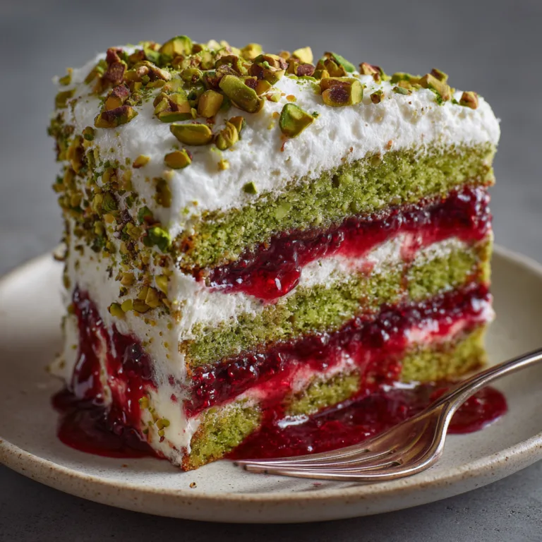 Heavenly Pistachio Raspberry Cake Recipe