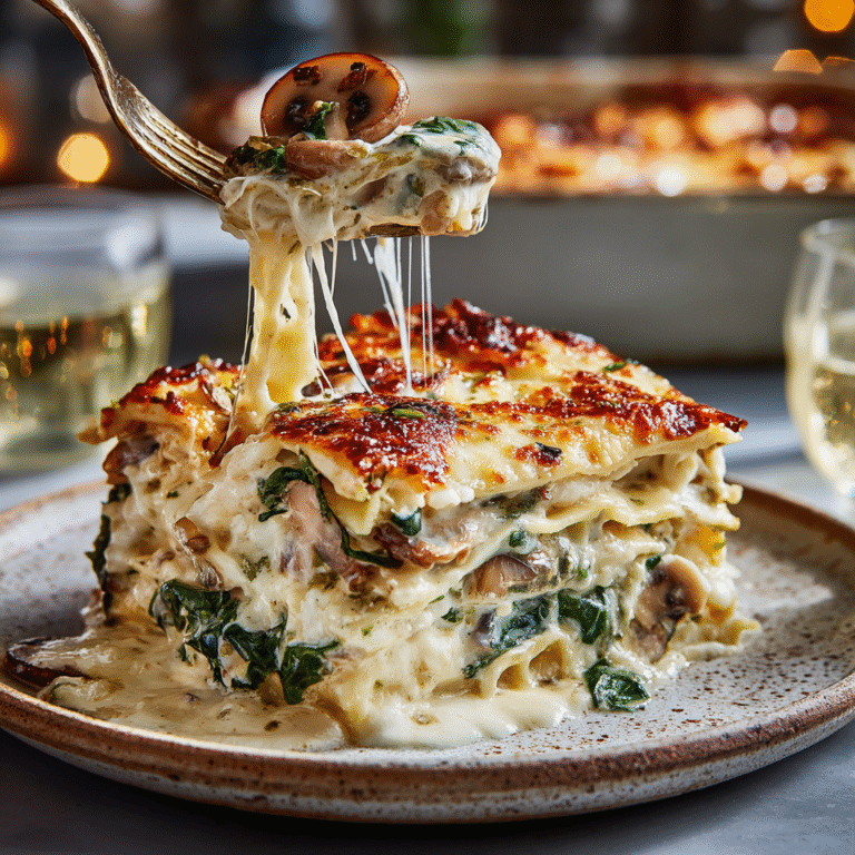 Mushroom Spinach Lasagna