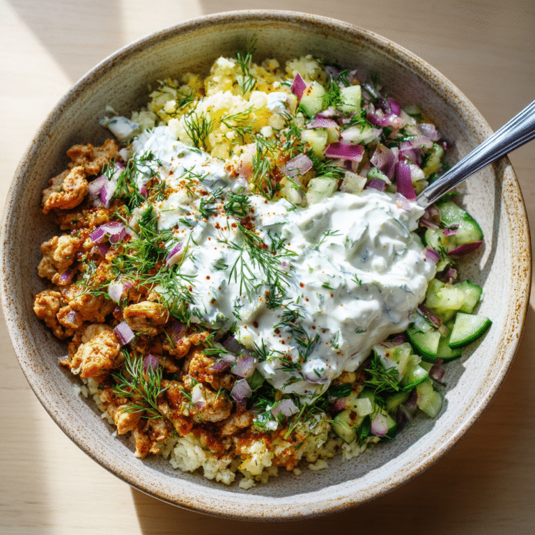 Greek Ground Chicken Bowl