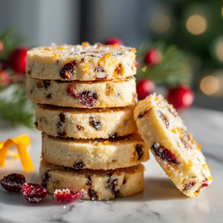 Festive Cranberry Orange Shortbread Cookies Recipe