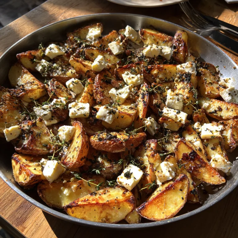 Honey Garlic Roasted Potatoes with Feta