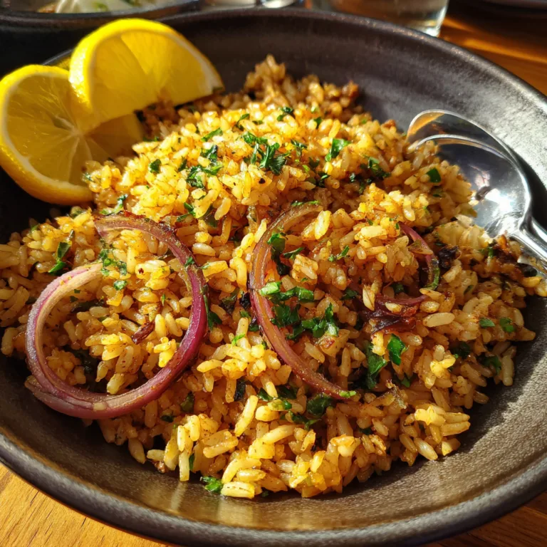 Golden Spiced Caramelized Onion Pilaf