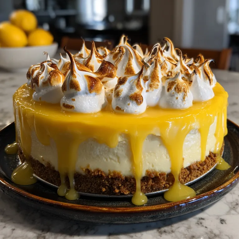 Triple Lemon Meringue Cheesecake
