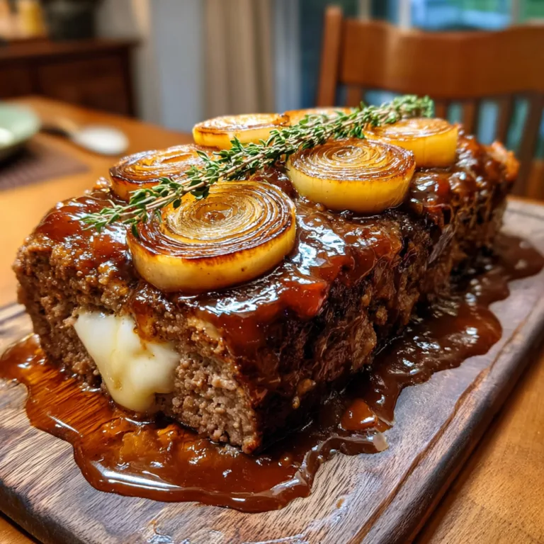 French Onion Stuffed Meatloaf