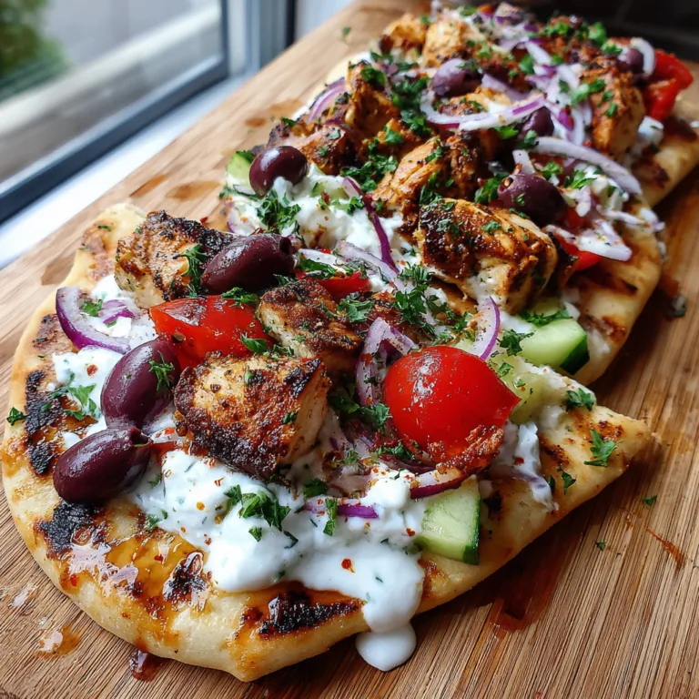 Greek Chicken Flatbread