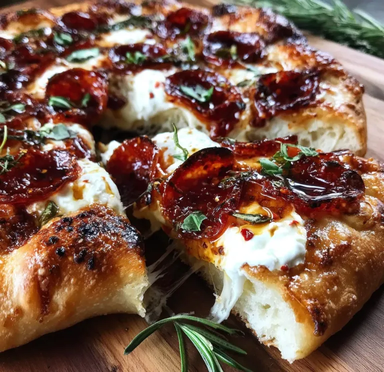 Hot Honey Pepperoni Ricotta Pizza