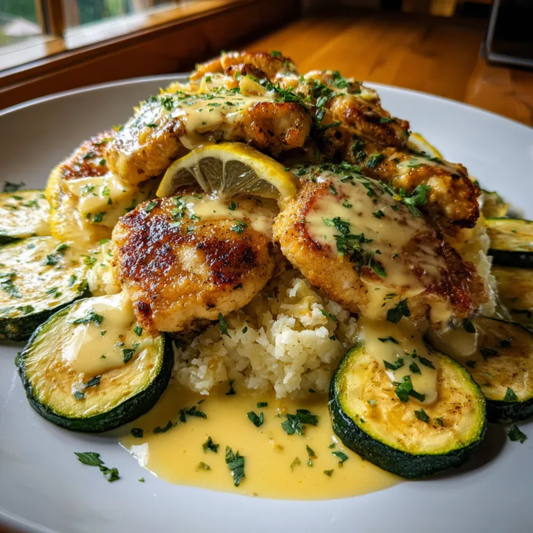 Lemon Butter Chicken with Crispy Zucchini