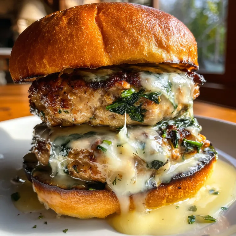 Juicy White Cheddar and Spinach Chicken Burgers