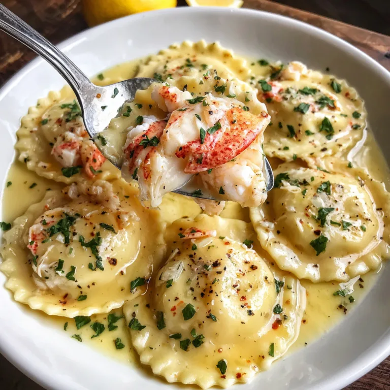 Lobster Ravioli in Lemon Butter Sauce