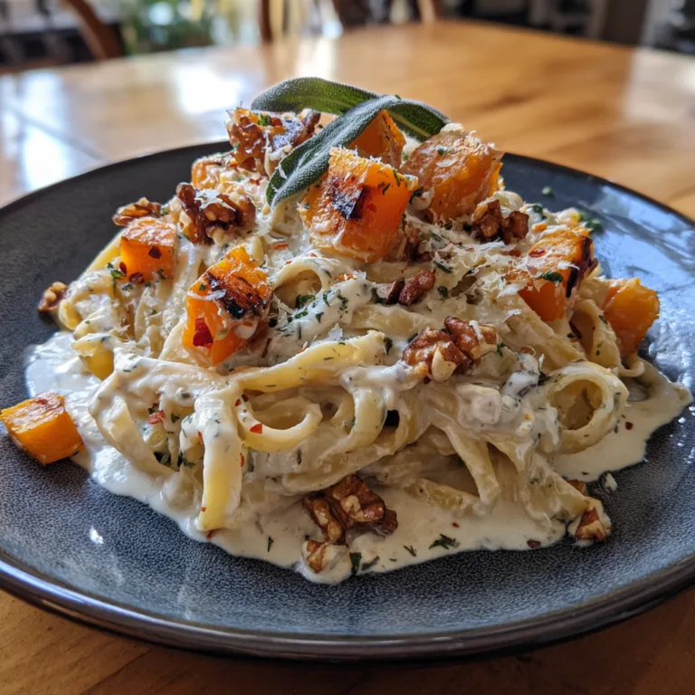 Creamy Butternut Squash & Sage Pasta with Walnuts