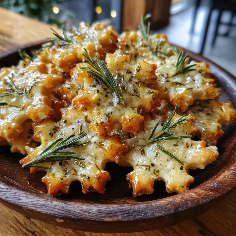 Savory Rosemary Parmesan Snowflake Cookies