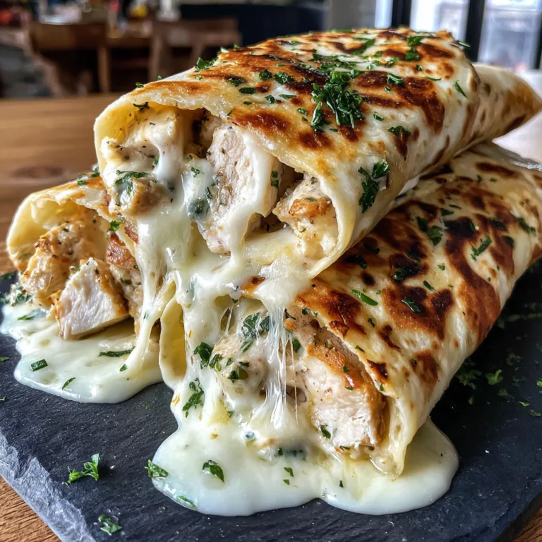 Cheesy Garlic Chicken Wraps