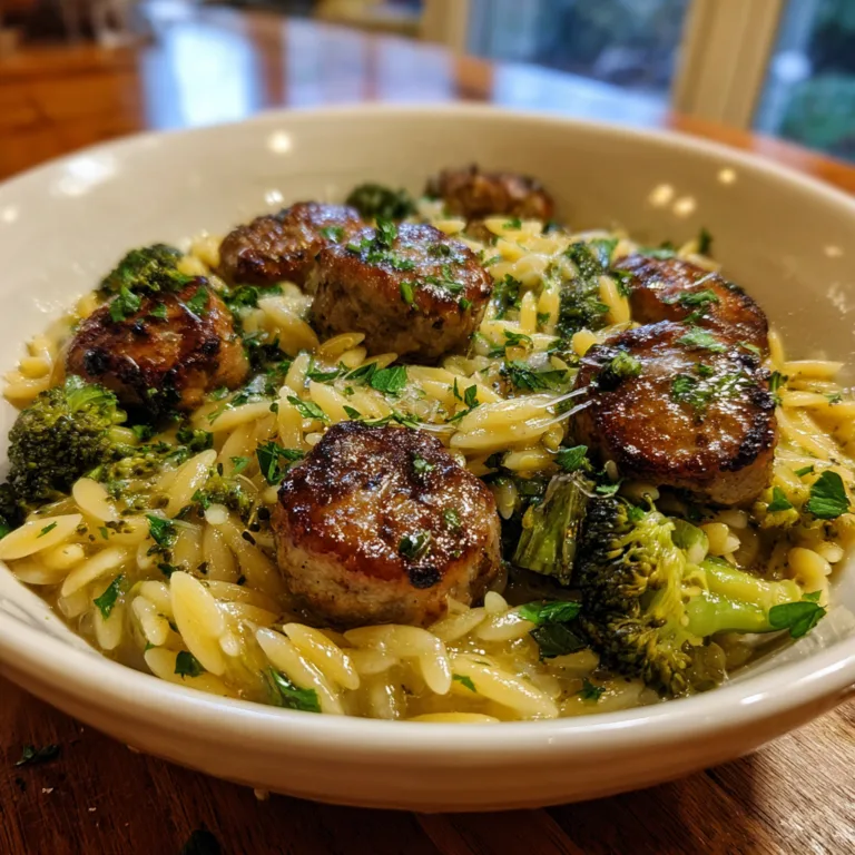 Quick & Flavorful Chicken Sausage and Broccoli Orzo Recipe